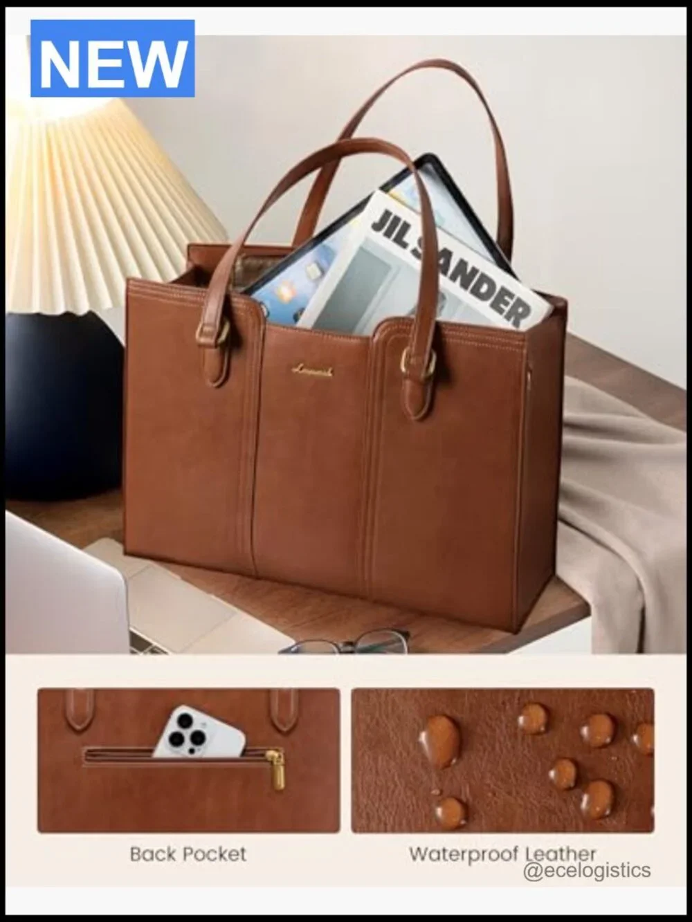 Vintage Laptop Tote Bag 17.3